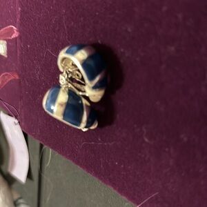 Silver and blue earrings